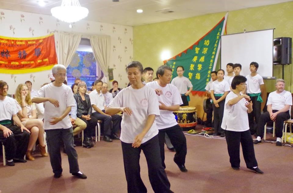 YM, Pui Fong, Howard, Alfred & Vivien performing Tai Chi Form.